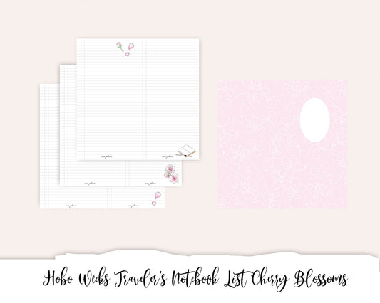 Hobonichi Weeks Traveler's Notebook Printable - List Cherry Blossoms