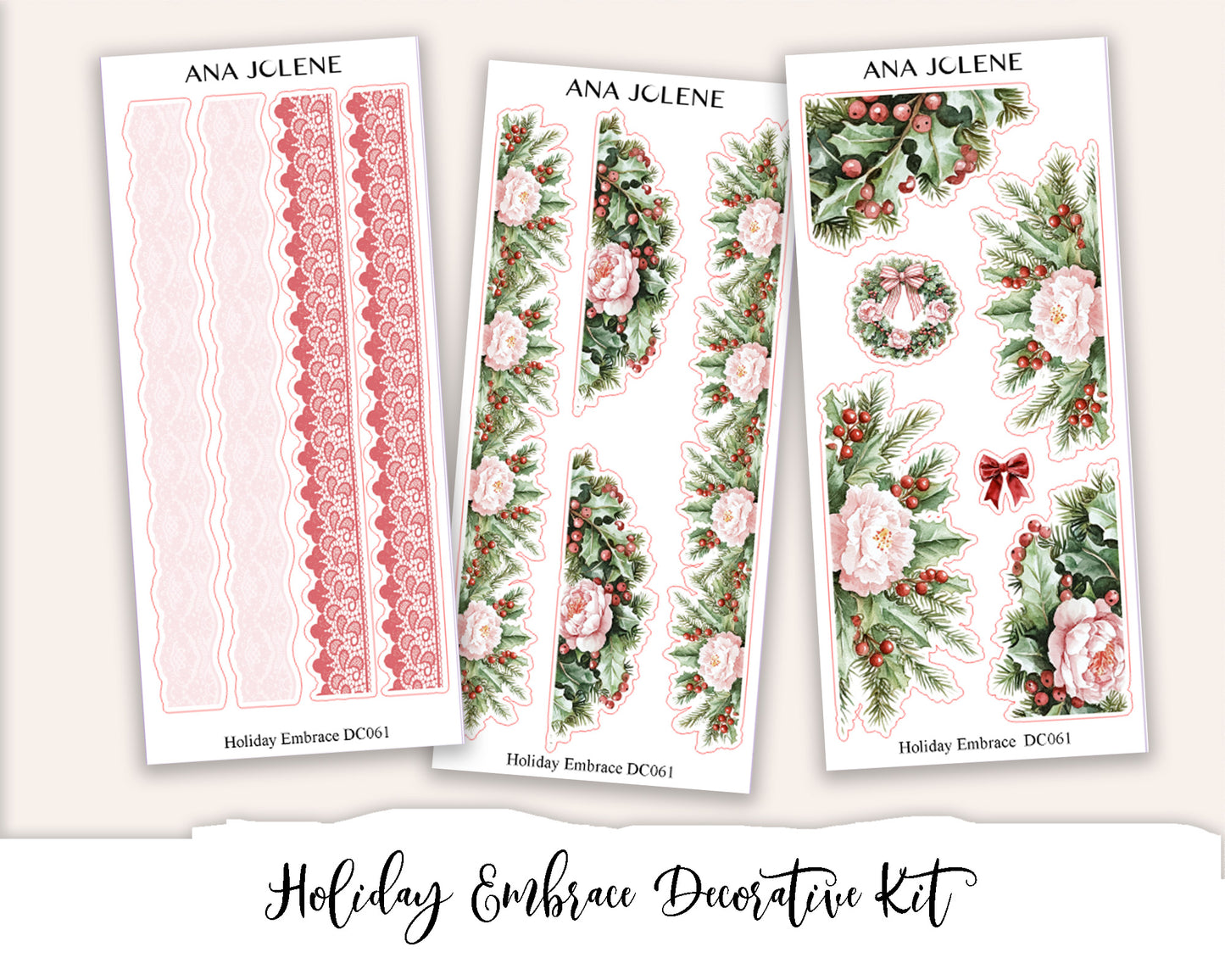 HOLIDAY EMBRACE Decorative Planner Sticker Kit