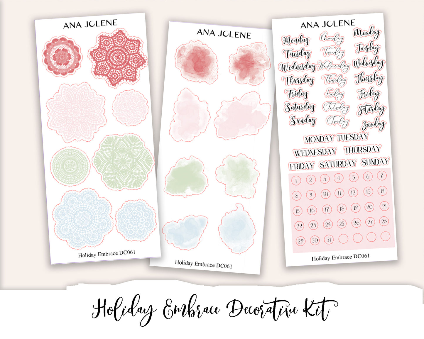 HOLIDAY EMBRACE Decorative Planner Sticker Kit