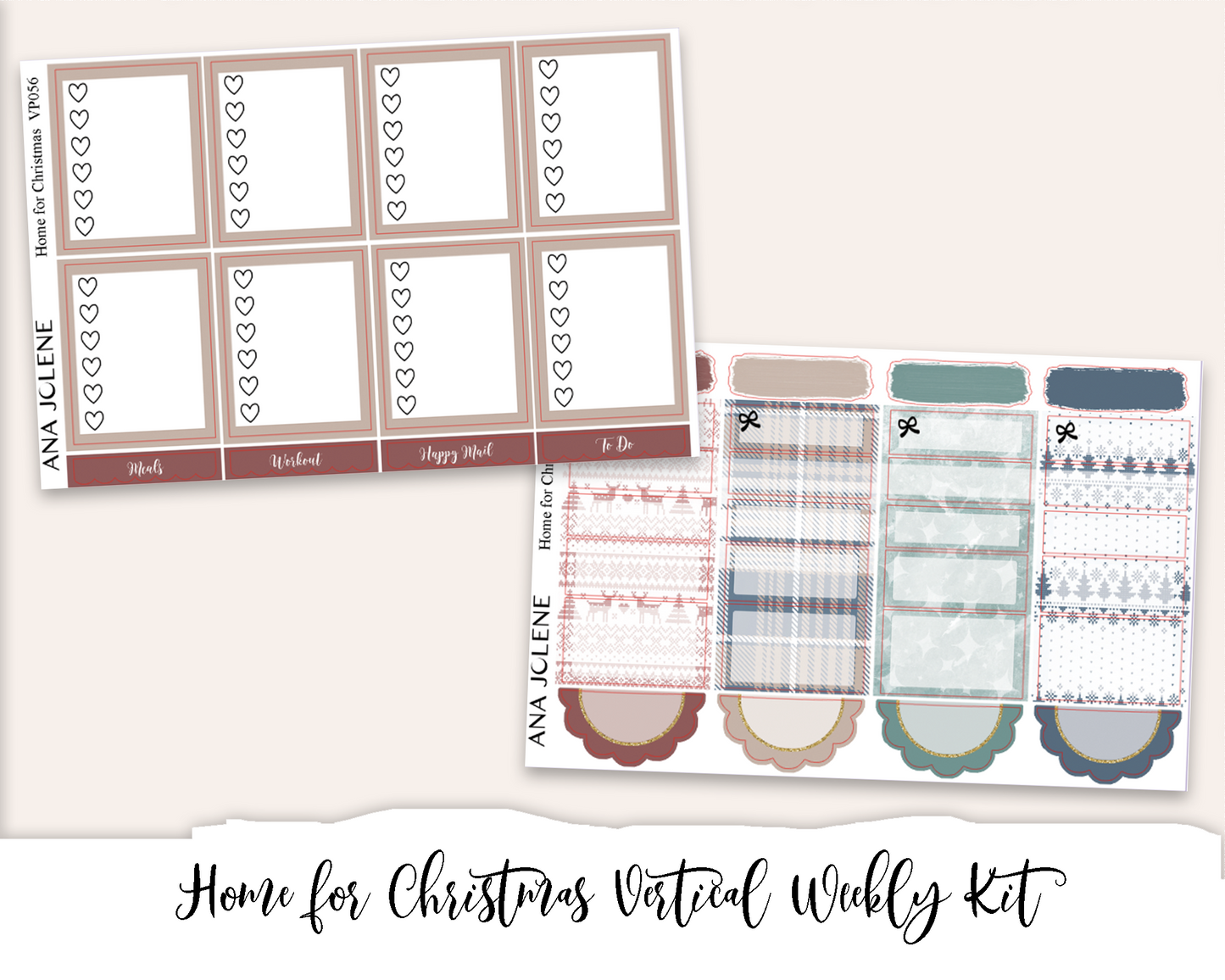 HOME FOR CHRISTMAS Planner Sticker Kit (Vertical Weekly)