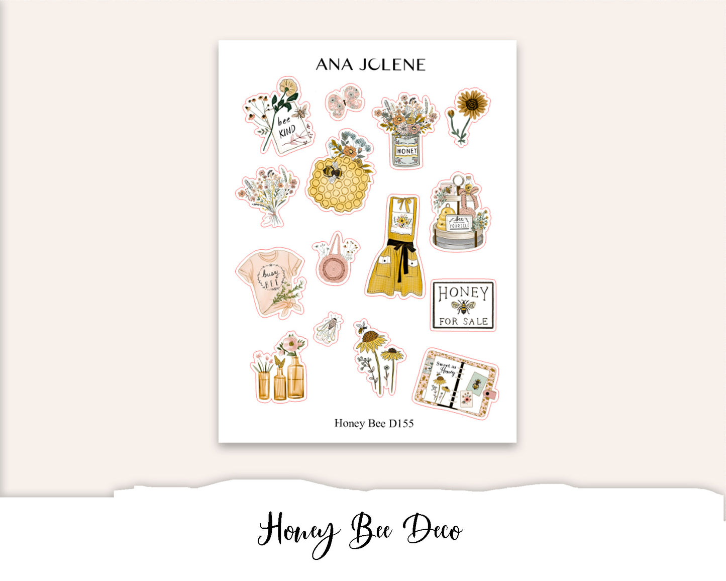 HONEY BEE Hobonichi Cousin Weekly Planner Sticker Kit