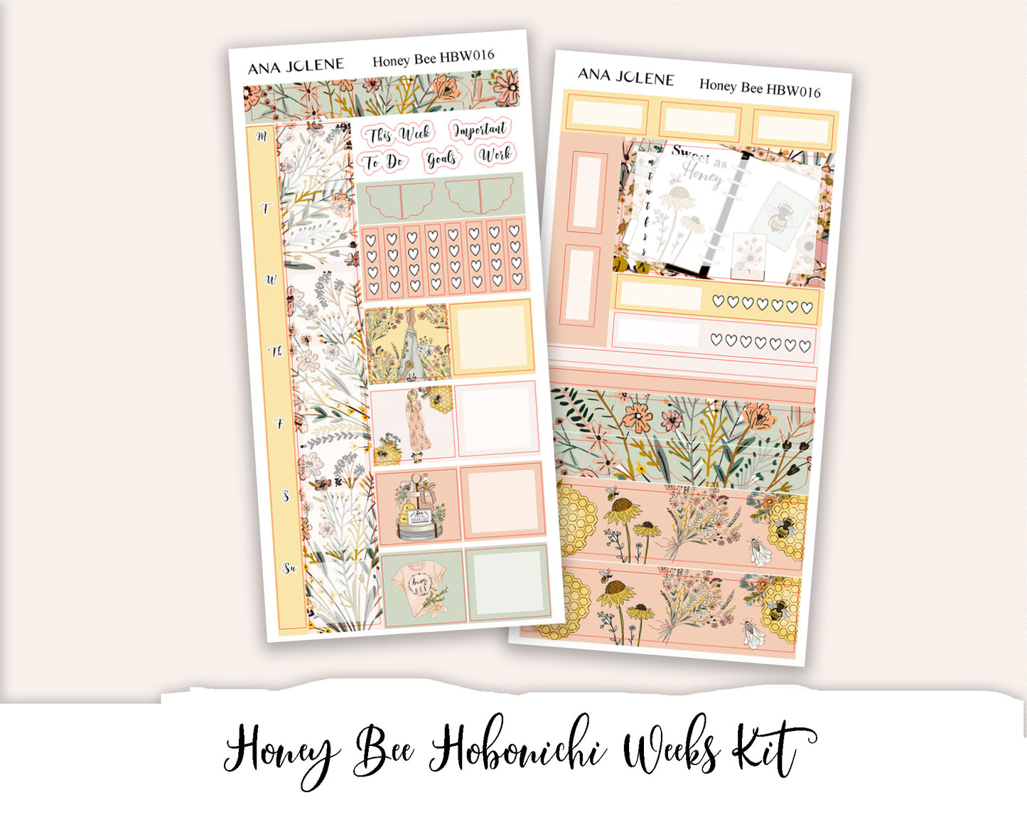 HONEY BEE Hobonichi Weeks Planner Sticker Kit
