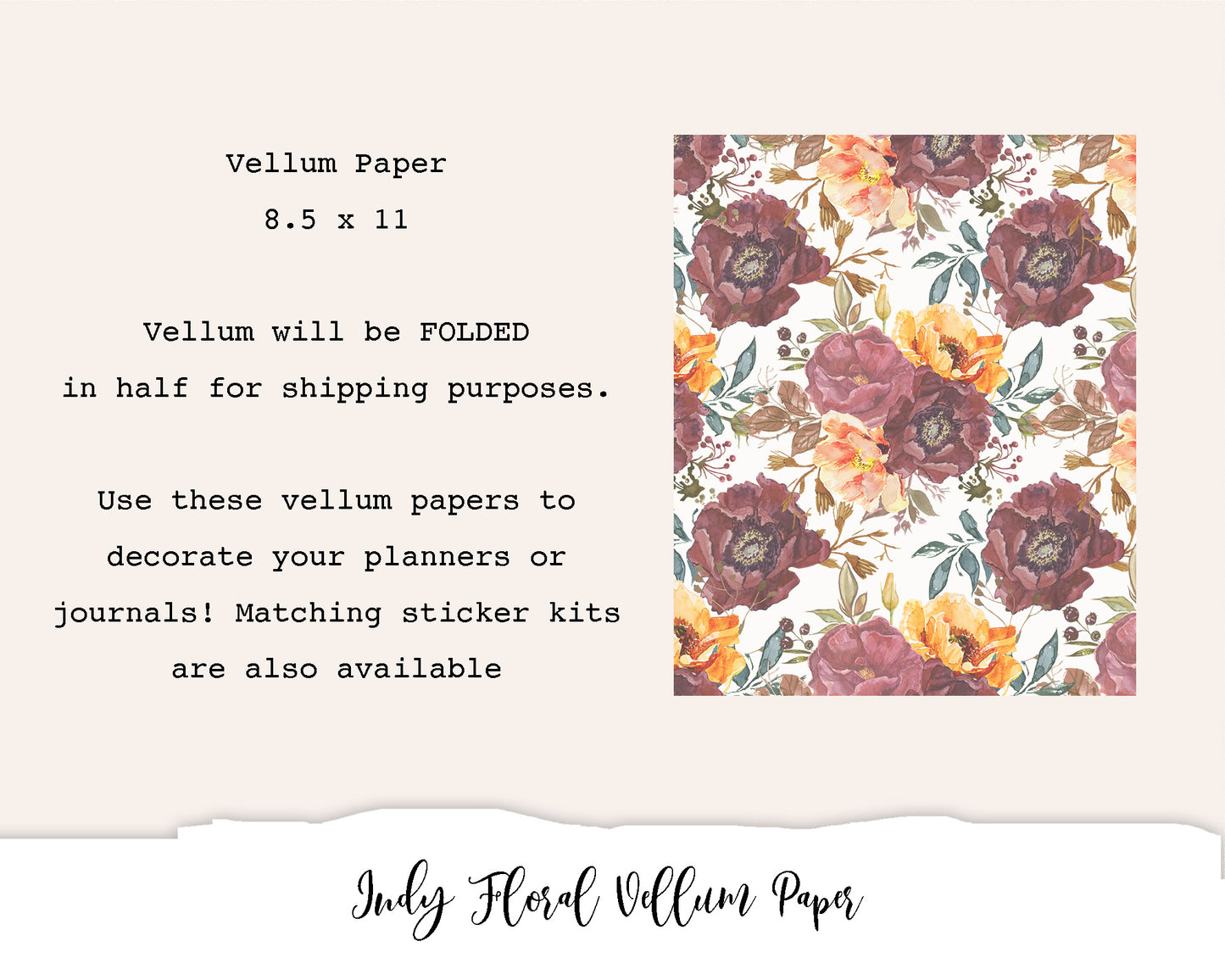 Indy Floral Vellum Paper