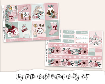 JOY TO THE WORLD Planner Sticker Kit (Vertical Weekly)