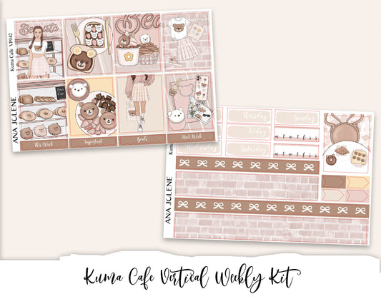 KUMA CAFE Planner Sticker Kit (Vertical Weekly)