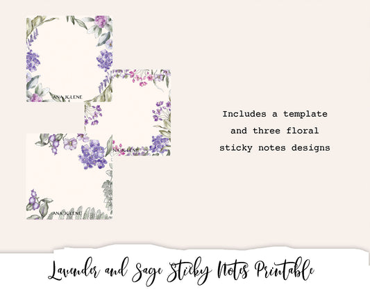 Lavender and Sage Sticky Notes Printable