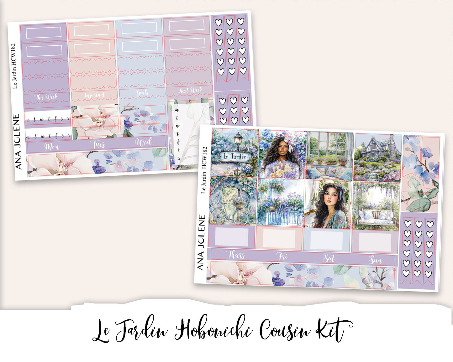 LE JARDIN Hobonichi Cousin Weekly Planner Sticker Kit