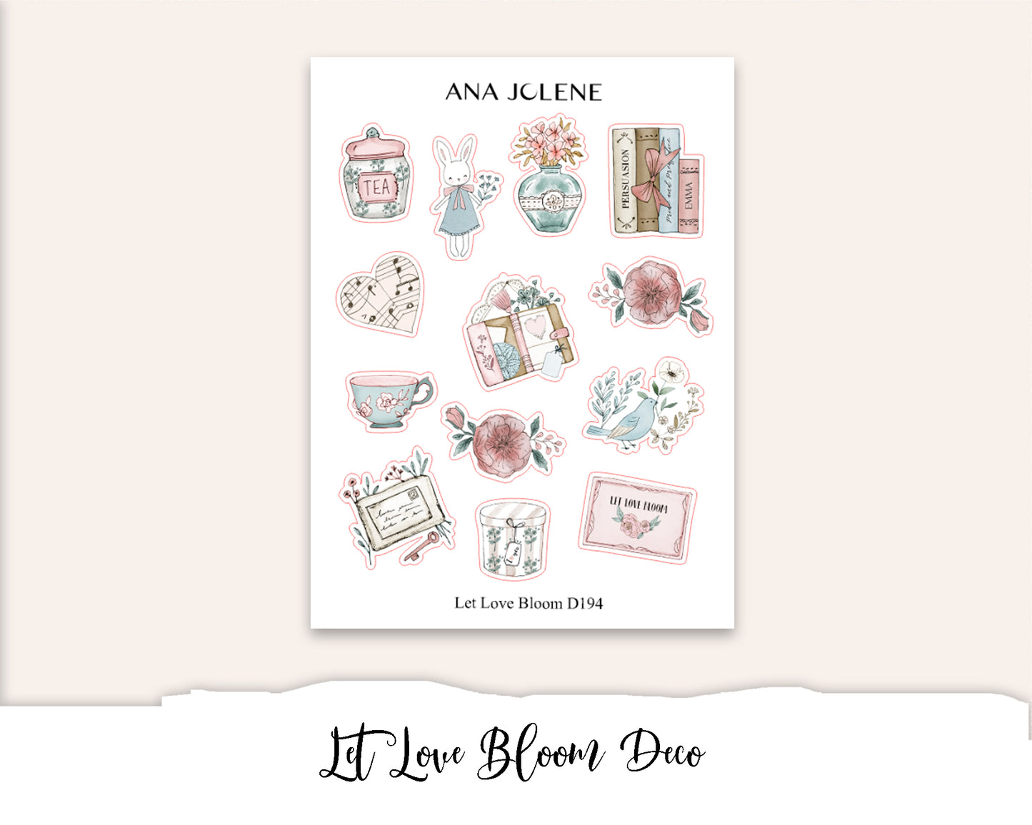 LET LOVE BLOOM Planner Sticker Kit (Vertical Weekly)