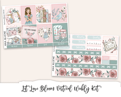 LET LOVE BLOOM Planner Sticker Kit (Vertical Weekly)