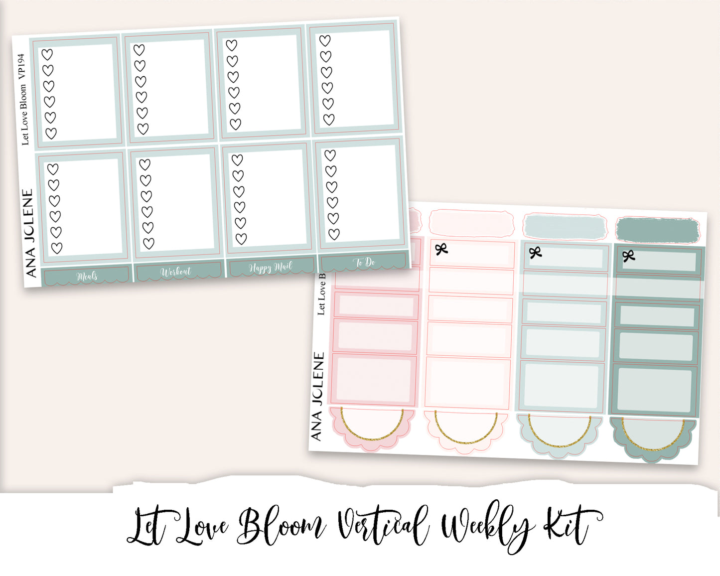 LET LOVE BLOOM Planner Sticker Kit (Vertical Weekly)