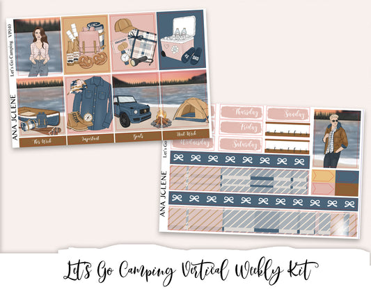 LET'S GO CAMPING Planner Sticker Kit (Vertical Weekly)