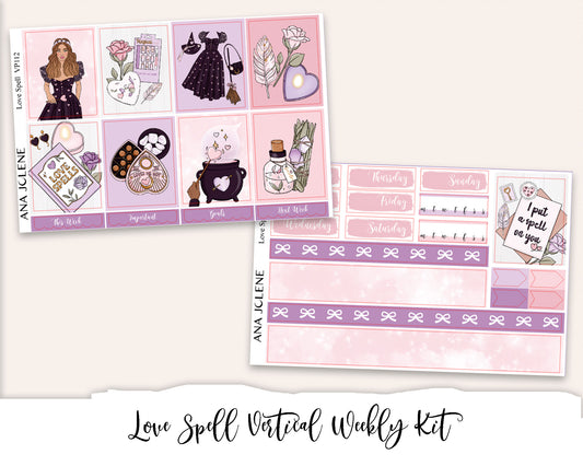 LOVE SPELL Planner Sticker Kit (Vertical Weekly)