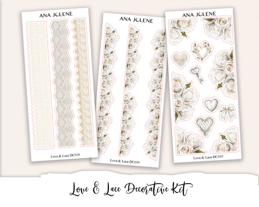 LOVE & LACE  Decorative Planner Sticker Kit