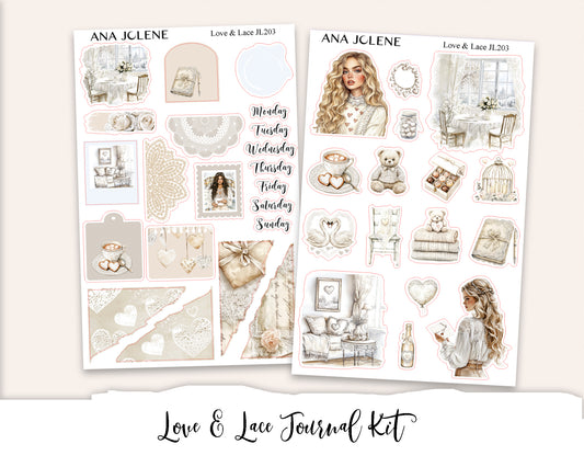 LOVE & LACE  Mini Journal Sticker Kit