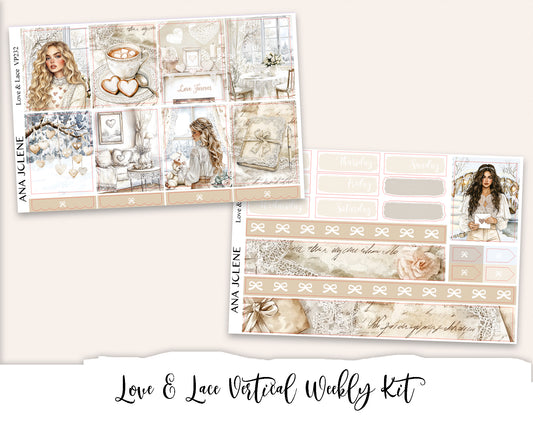 LOVE & LACE Planner Sticker Kit (Vertical Weekly)