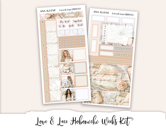 LOVE & LACE   Hobonichi Weeks Planner Sticker Kit