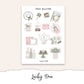GARDEN TEA PARTY Hobonichi Cousin Weekly Planner Sticker Kit
