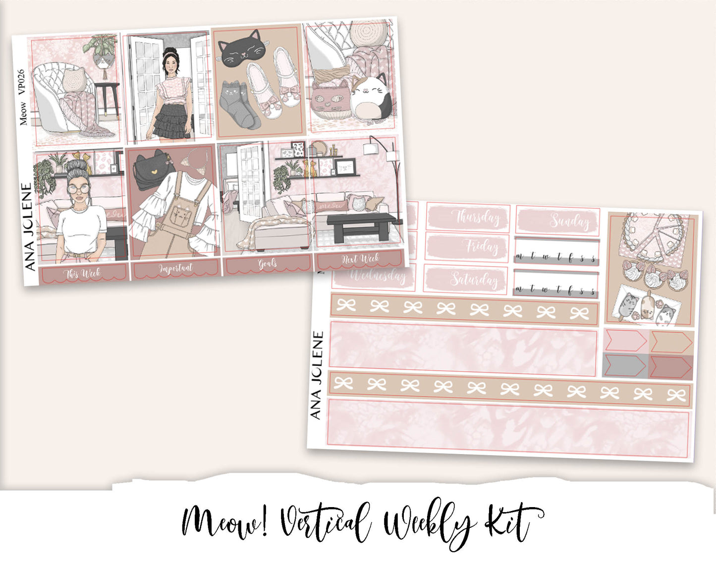 MEOW! Planner Sticker Kit (Vertical Weekly)