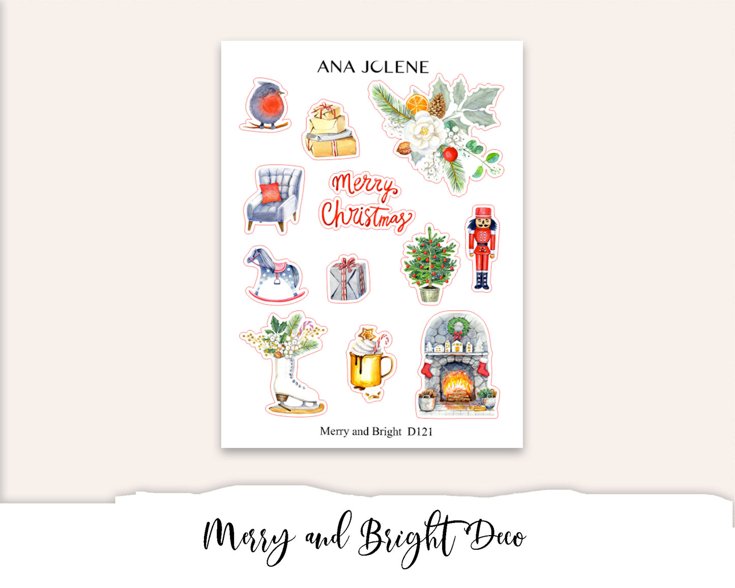 MERRY AND BRIGHT Deco Stickers