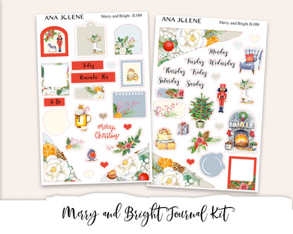 MERRY AND BRIGHT Mini Journal Sticker Kit