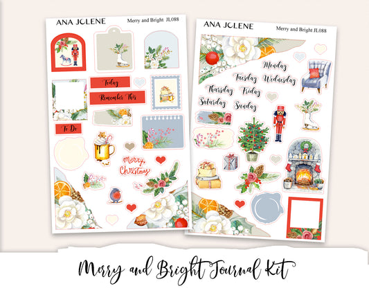 MERRY AND BRIGHT Mini Journal Sticker Kit