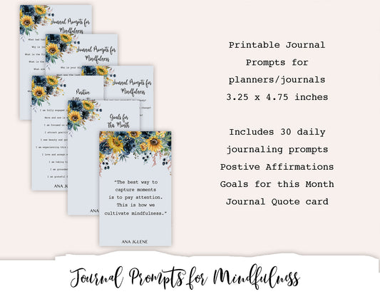 Journal Prompts for Mindfulness Printable