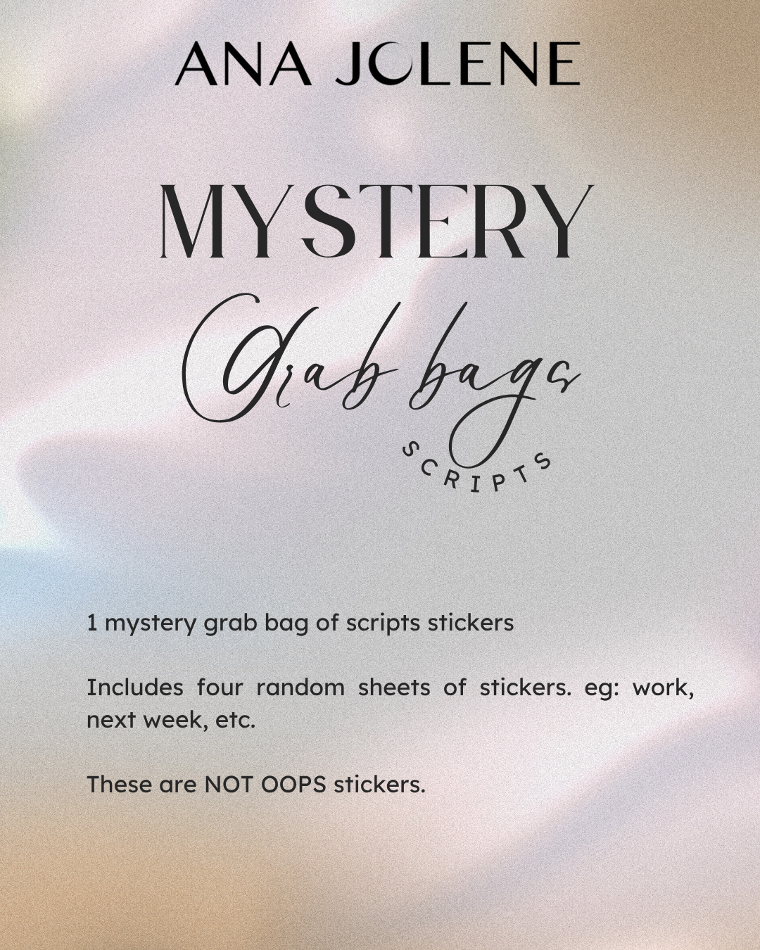 Mystery Grab Bags - Script Stickers