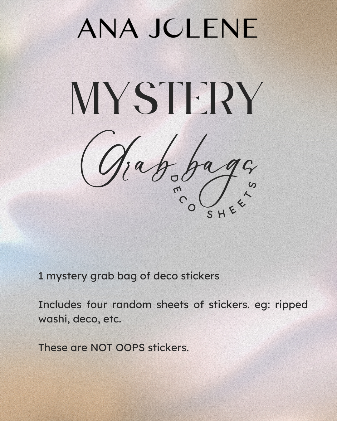 Mystery Grab Bags - Deco Quarter Sheet Stickers