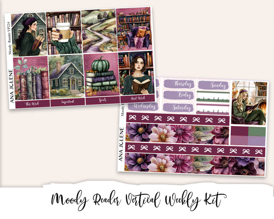 MOODY  READER Planner Sticker Kit (Vertical Weekly)