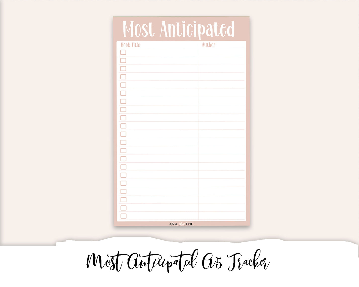 Most Anticipated Tracker Full Page Sticker - A5 Reading Journal