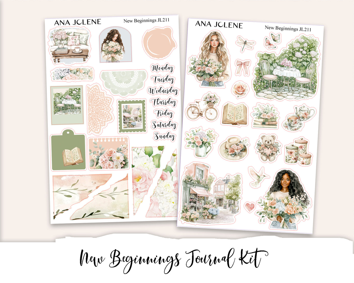 NEW BEGINNINGS  Mini Journal Sticker Kit