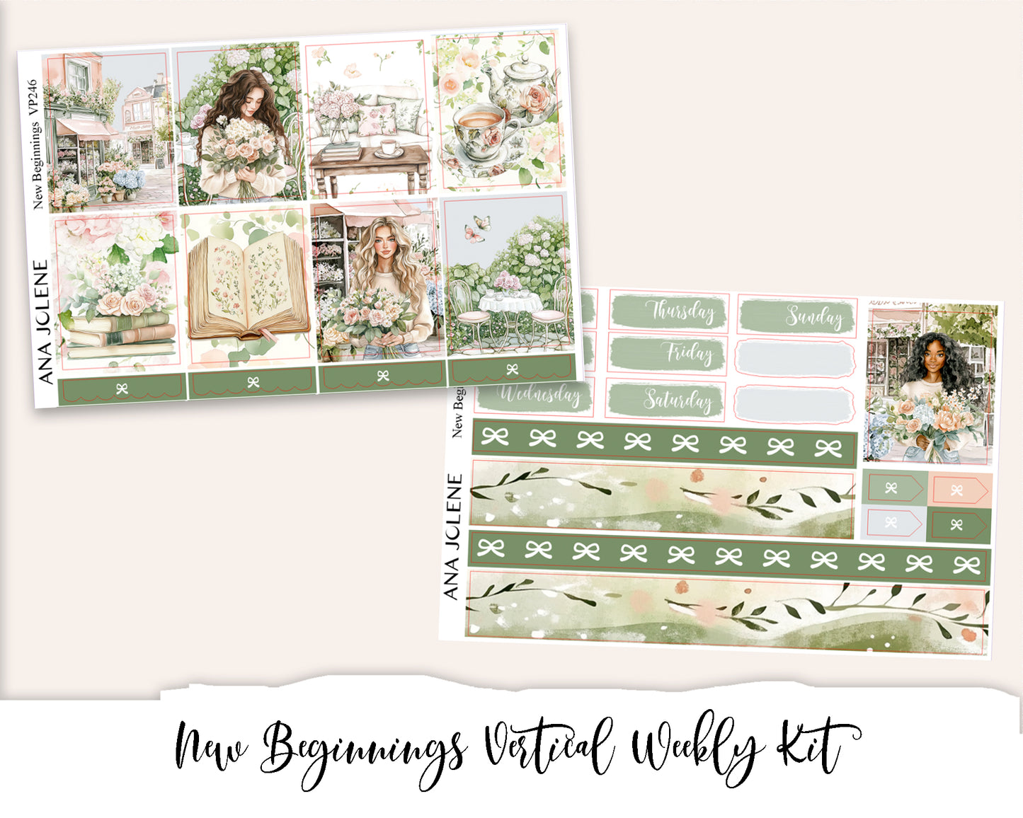NEW BEGINNINGS Planner Sticker Kit (Vertical Weekly)