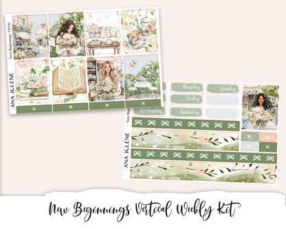 NEW BEGINNINGS Planner Sticker Kit (Vertical Weekly)