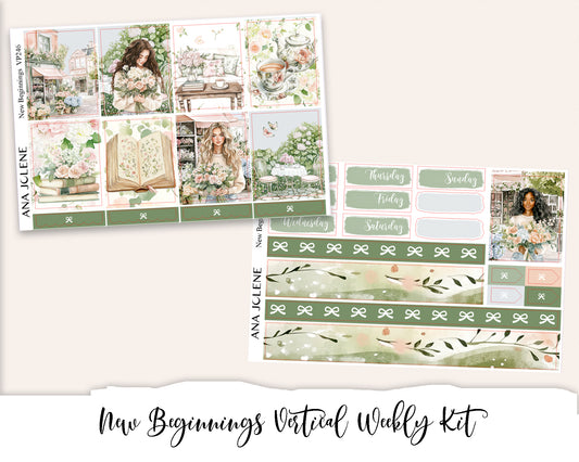 NEW BEGINNINGS Planner Sticker Kit (Vertical Weekly)