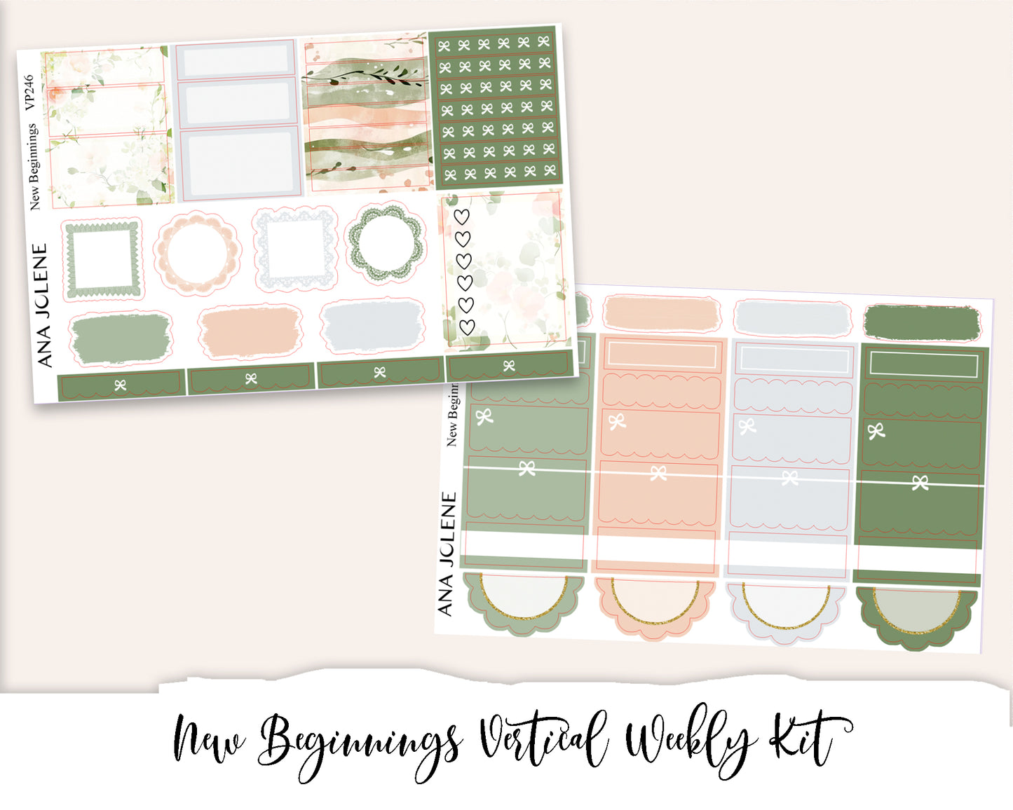 NEW BEGINNINGS Planner Sticker Kit (Vertical Weekly)
