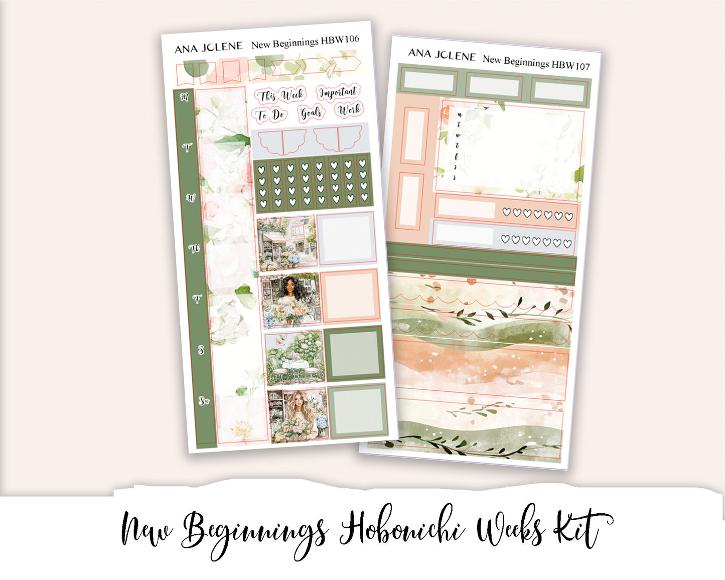 NEW BEGINNINGS Hobonichi Weeks Planner Sticker Kit