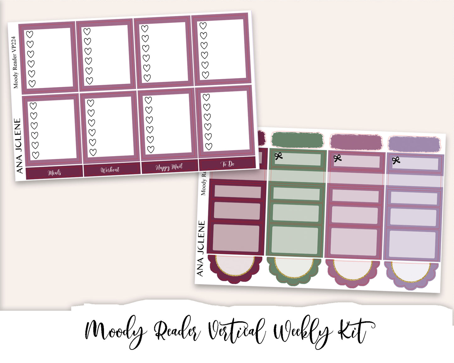 MOODY  READER Planner Sticker Kit (Vertical Weekly)