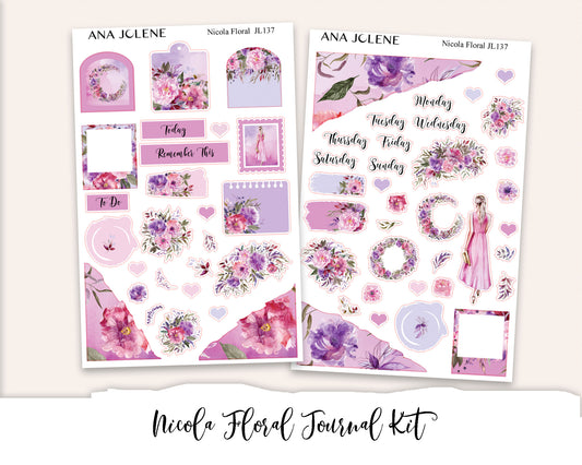 NICOLA FLORAL Full Journal Sticker Kit