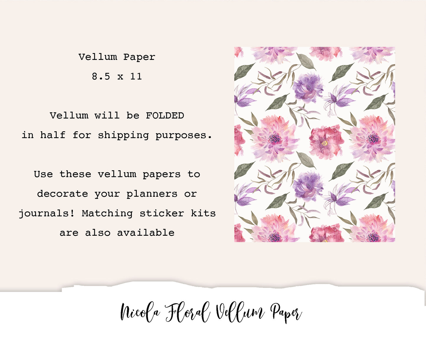 Nicola Floral Vellum Paper