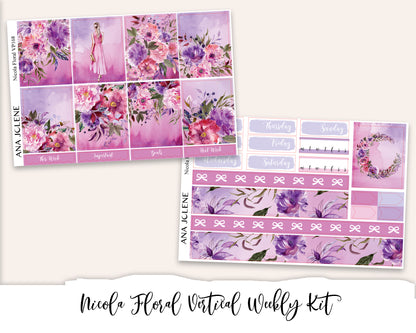 NICOLA FLORAL Planner Sticker Kit (Vertical Weekly)