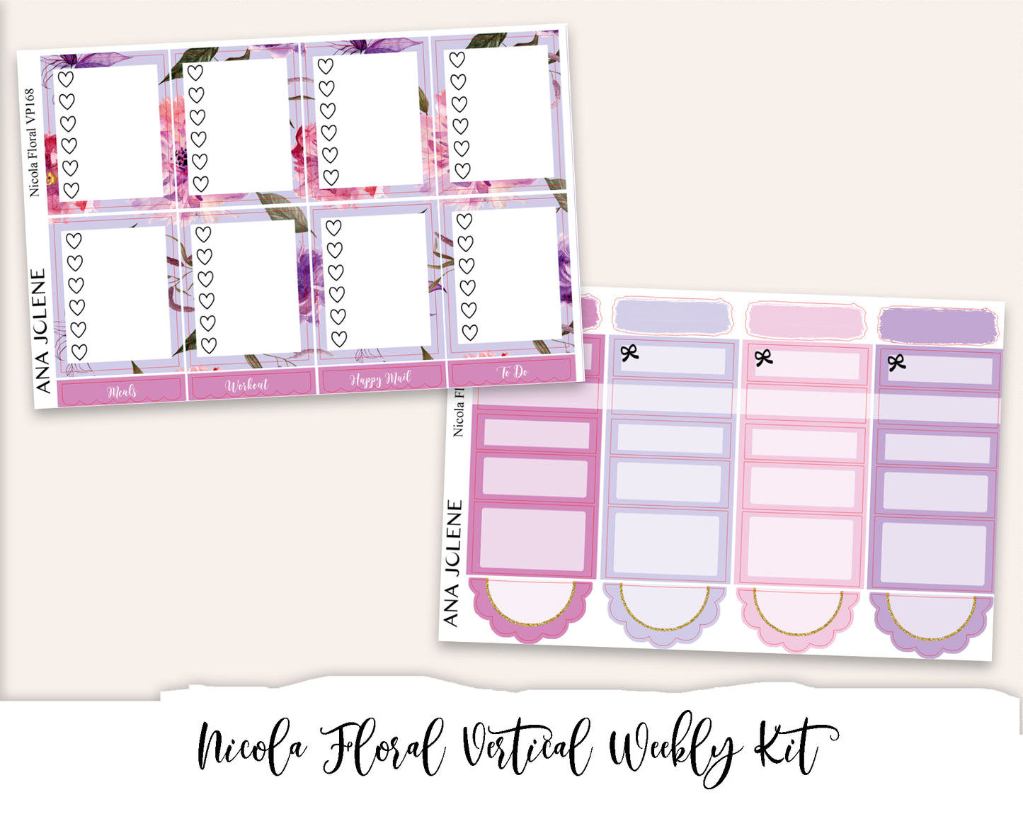 NICOLA FLORAL Planner Sticker Kit (Vertical Weekly)