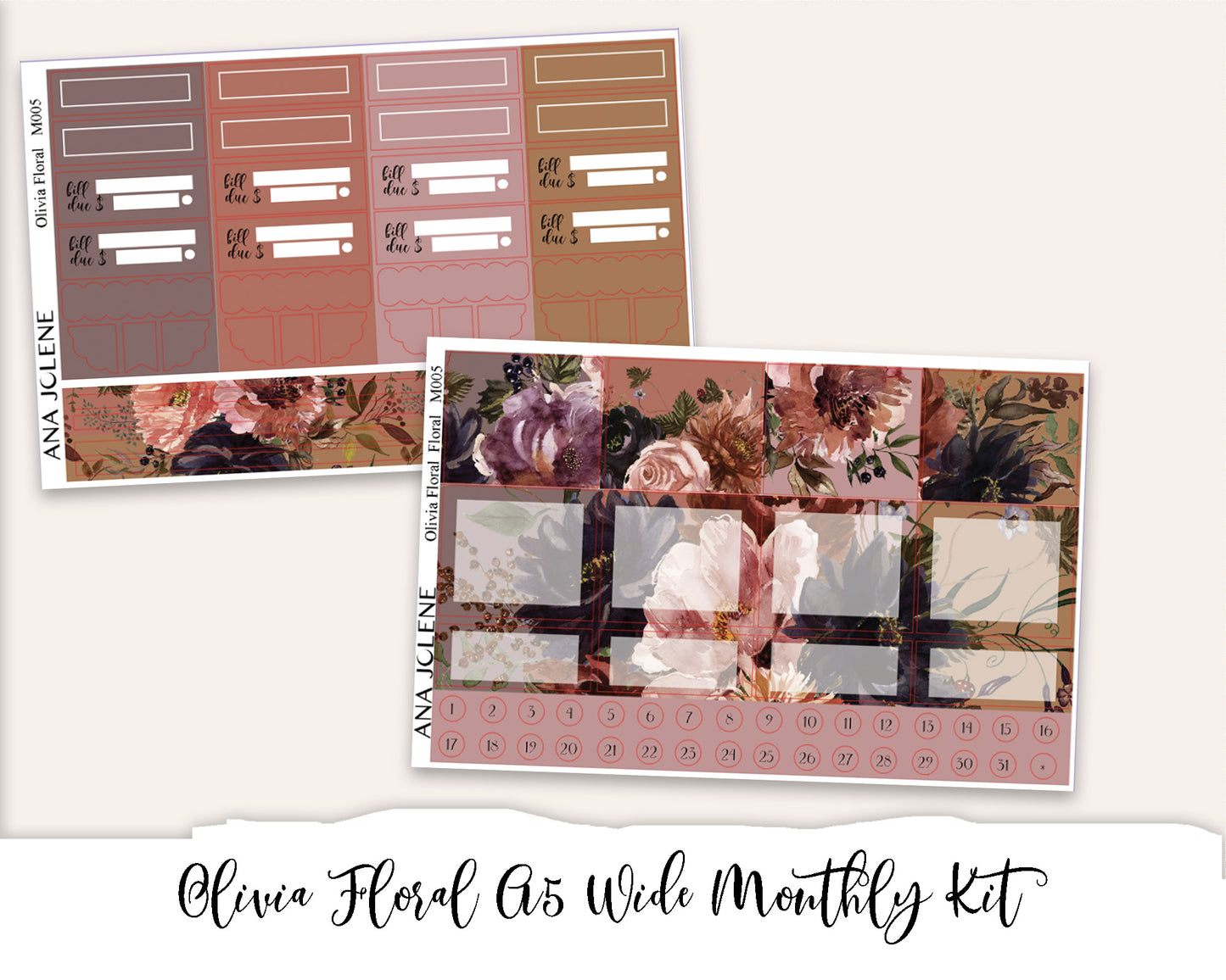 Monthly Kits for A5Wide inserts Bundle 4
