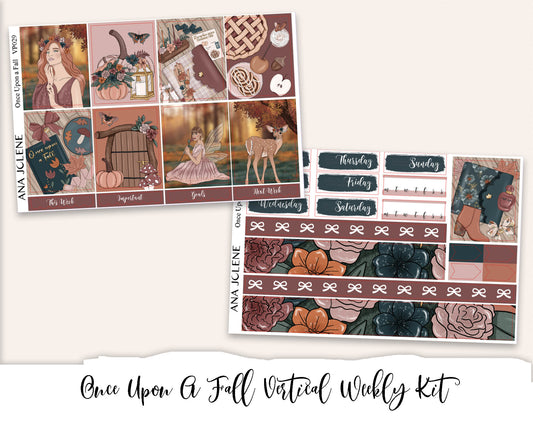 ONCE UPON A FALL Planner Sticker Kit (Vertical Weekly)