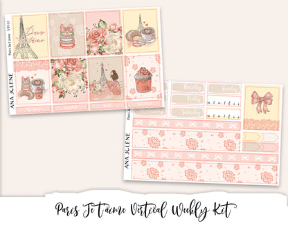 PARIS JE T'AIME Planner Sticker Kit (Vertical Weekly)