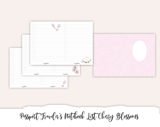 Passport Traveler's Notebook Printable - List Cherry Blossoms
