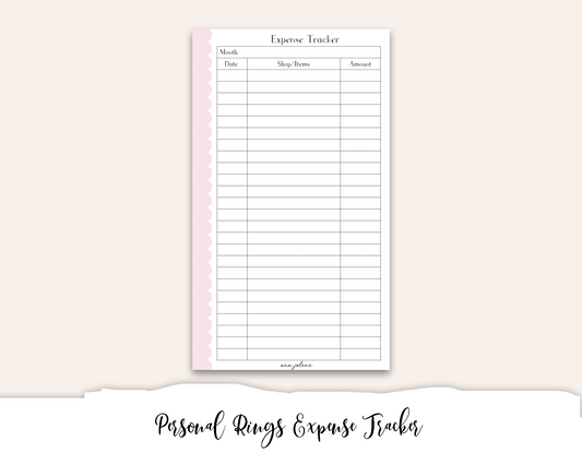 Personal Rings Expense Tracker Printable