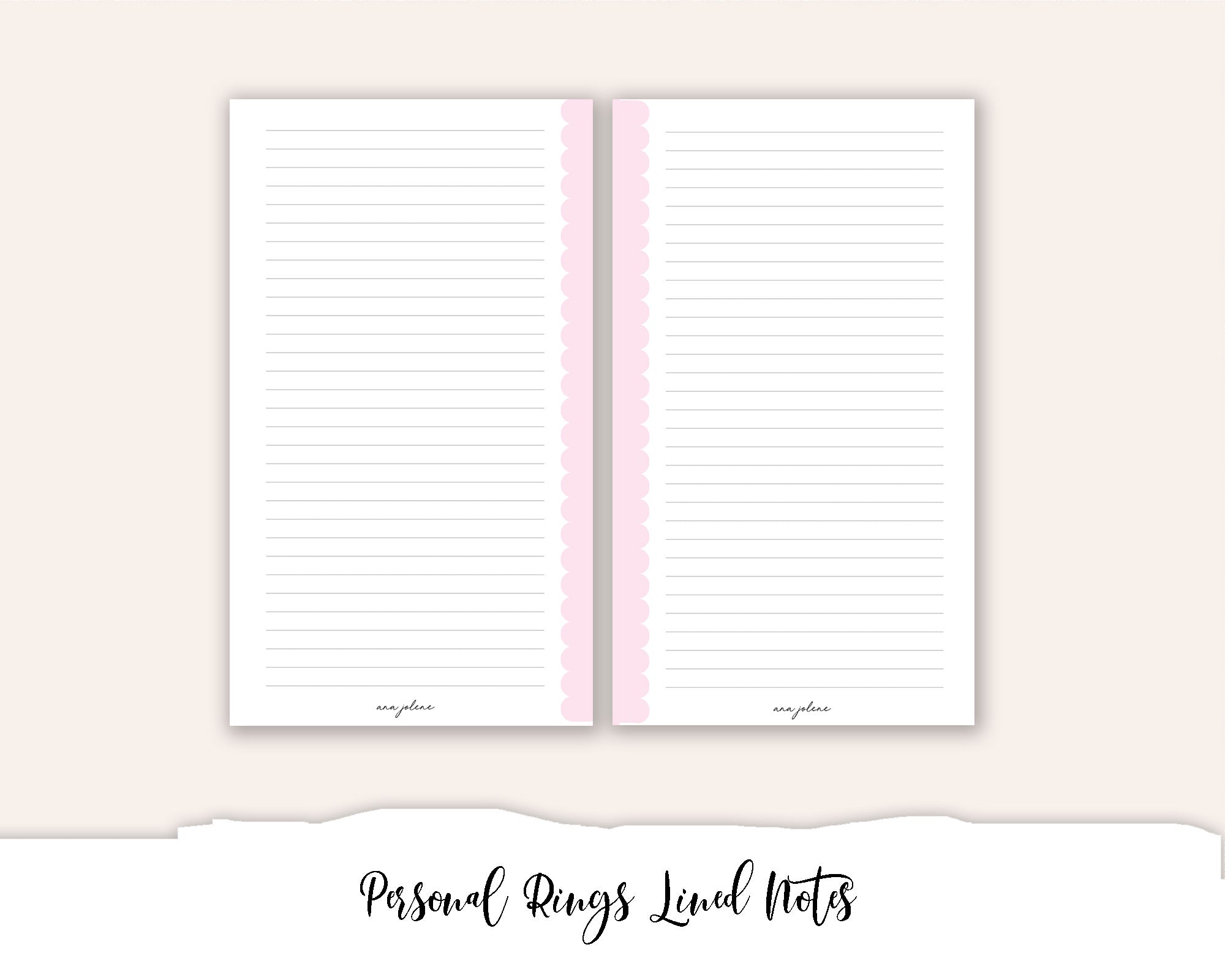 Personal Rings Lined Notes Printable – anajolene