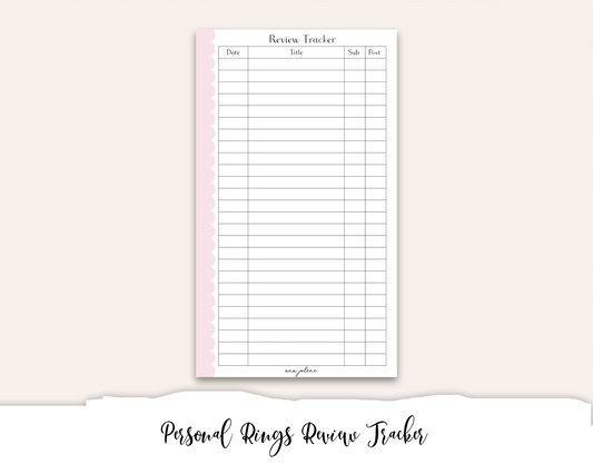 Personal Rings Review Tracker Printable