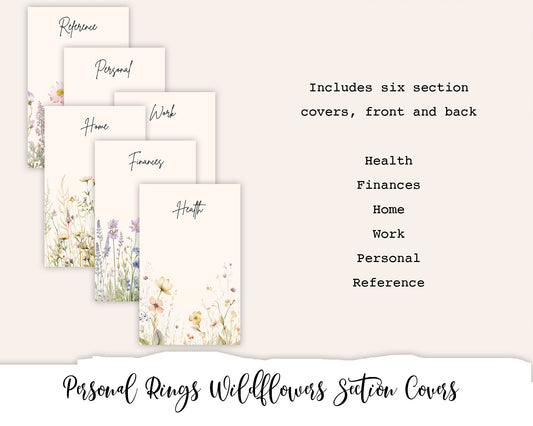 Personal Rings Wildflowers Section Covers Printable