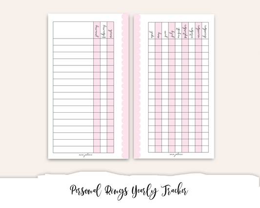 Personal Rings Yearly Tracker Printable